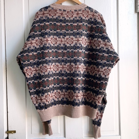 Vintage 80s/90s Stove Haven Natural Fiber Cotton & Ramie Knit Grandpa Sweater - Picture 2 of 6